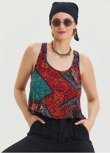 Thick Strap Asymmetric Cut Black Authentic Blouse 4634
